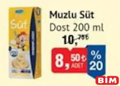 DOST MUZLU SÜT 200 ML